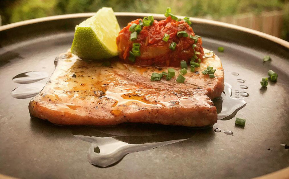 Tempus Foods' Lightly Cured Swordfish With Tomato & No.8 Chutney