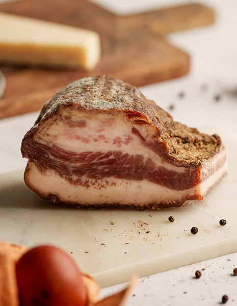 Guanciale, made in USA, hand cut 1-1.25 lb - Fortuna's Sausage & Online  Market